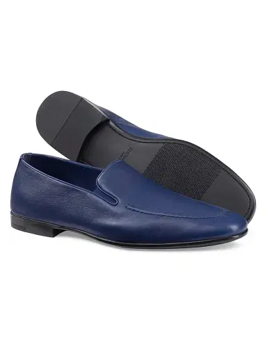 Stefano Ricci Men's Calfskin Leather Loafers - Dark Blue - Size 5 | Thumbnail 2 Stefano Ricci Men's Calfskin Leather Loafers - Dark Blue - Size 5 | Thumbnail 2