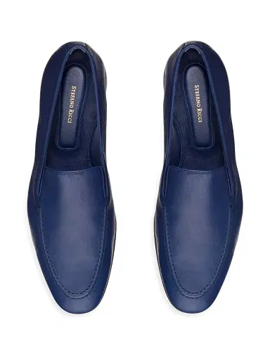 Stefano Ricci Men's Calfskin Leather Loafers - Dark Blue - Size 5 | Thumbnail 4 Stefano Ricci Men's Calfskin Leather Loafers - Dark Blue - Size 5 | Thumbnail 4