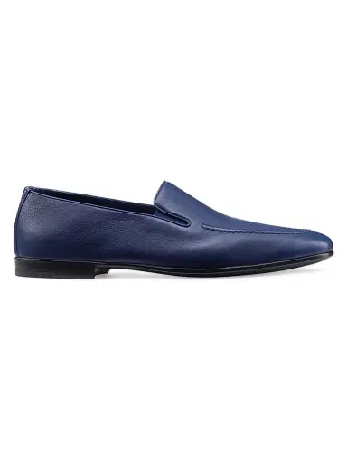 Stefano Ricci Men's Calfskin Leather Loafers - Dark Blue - Size 5 | Thumbnail 1 Stefano Ricci Men's Calfskin Leather Loafers - Dark Blue - Size 5 | Thumbnail 1