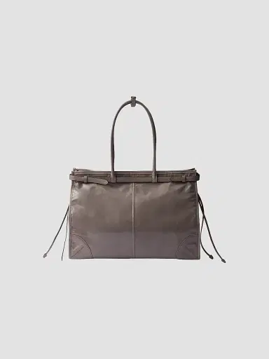 Prada Women's Bonnie Large Leather Tote Bag - Grey | Thumbnail 3 Prada Women's Bonnie Large Leather Tote Bag - Grey | Thumbnail 3