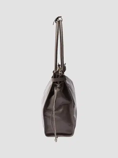 Prada Women's Bonnie Large Leather Tote Bag - Grey | Thumbnail 5 Prada Women's Bonnie Large Leather Tote Bag - Grey | Thumbnail 5