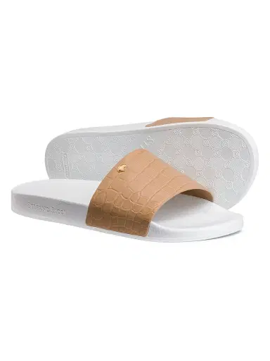 Stefano Ricci Men's Matted Crocodile Leather Slides - Brown White - Size 10 | Thumbnail 3 Stefano Ricci Men's Matted Crocodile Leather Slides - Brown White - Size 10 | Thumbnail 3
