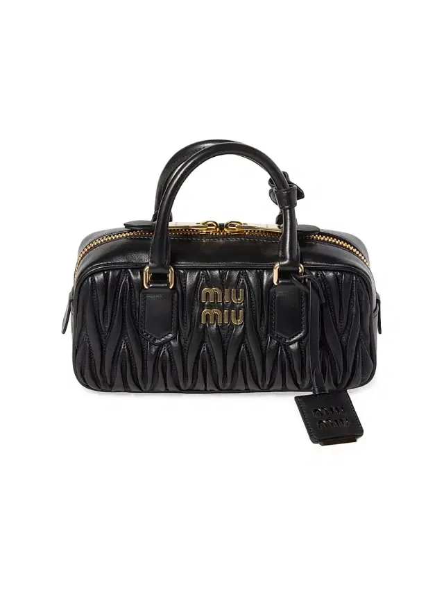 Miu Miu Women's Arcadie Matelassé Nappa Leather Top Handle Bag - Black