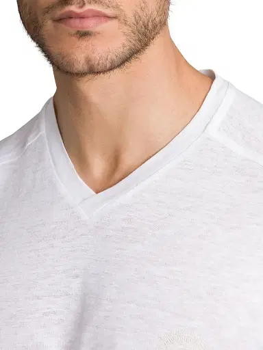 Stefano Ricci Men's Linen T-Shirt - White - Size Large | Thumbnail 4 Stefano Ricci Men's Linen T-Shirt - White - Size Large | Thumbnail 4