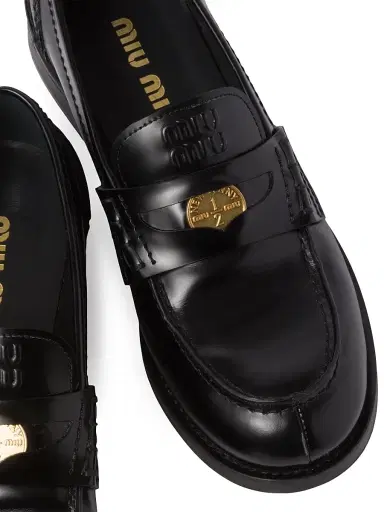 Miu Miu Women's Brushed Leather Penny Loafers | Thumbnail 2