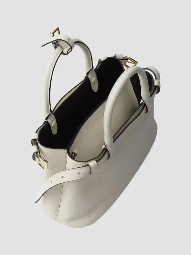 Prada Women's Buckle Small Leather Top Handle Bag with Double Belt - White | Thumbnail 5