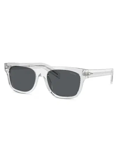 Prada Men's 55MM Pillow Sunglasses - Transparent Grey | Thumbnail 2