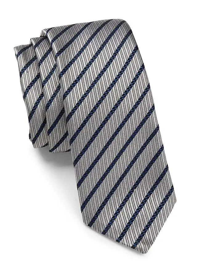 Giorgio Armani Men's Diagonal Striped Silk Jacquard Tie - Polvere