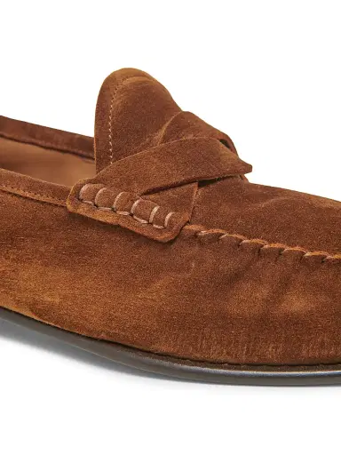 TOM FORD Men's Ripley Twisted Band Suede Loafers - Brown | Thumbnail 5