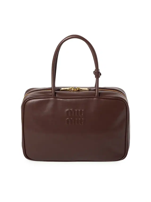 Miu Miu Women's Leather Beau Shoulder Bag - Dark Brown