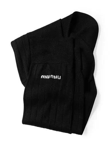 Miu Miu Women's Silk Socks - Black - Size 0 | Thumbnail 2 Miu Miu Women's Silk Socks - Black - Size 0 | Thumbnail 2