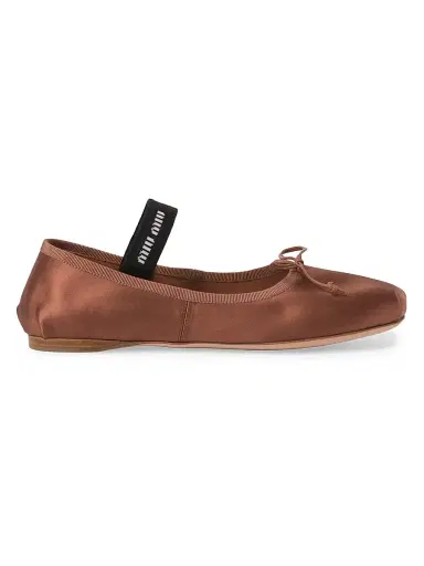 Miu Miu Women's Satin Ballerinas | Thumbnail 1