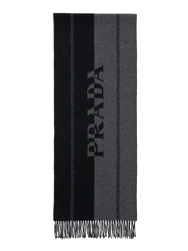 Prada Men's Wool Scarf - Black Grey