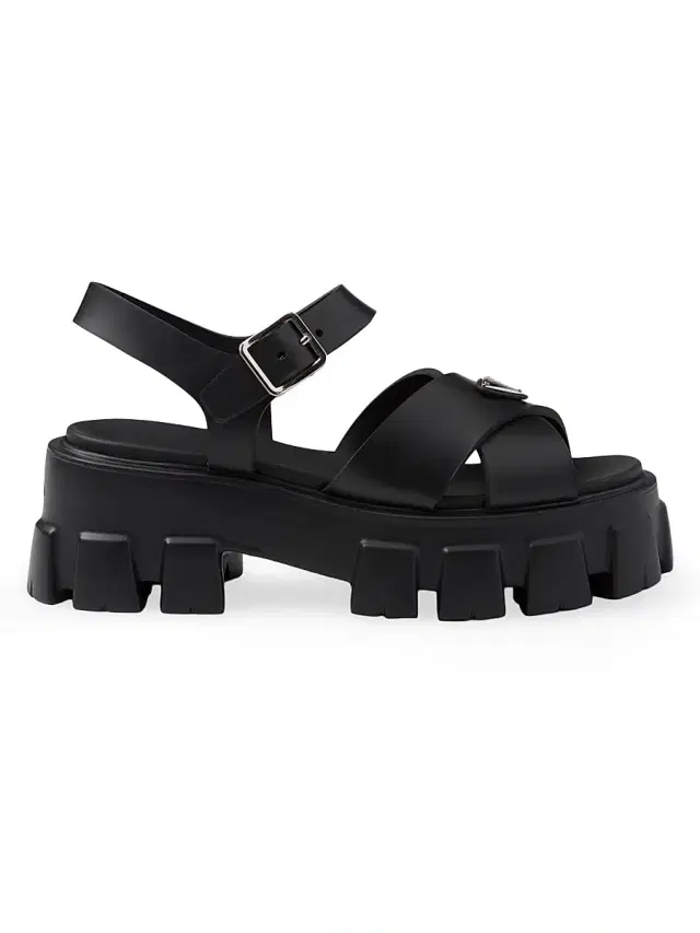 Prada Women's Monolith Rubber Sandals - Black