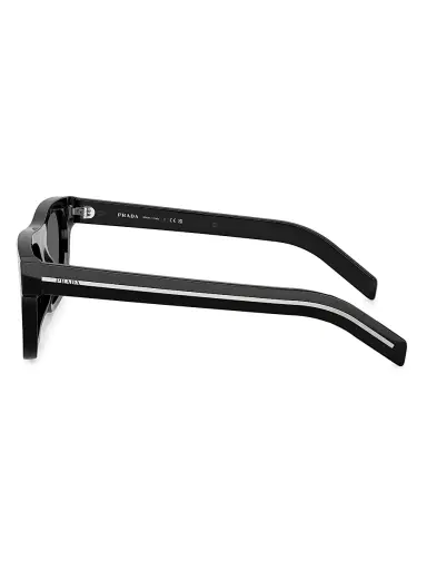 Prada Men's 55MM Pillow Sunglasses - Black | Thumbnail 3
