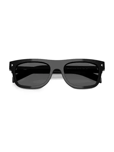 Prada Men's 55MM Pillow Sunglasses - Black | Thumbnail 5
