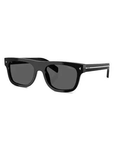 Prada Men's 55MM Pillow Sunglasses - Black | Thumbnail 1