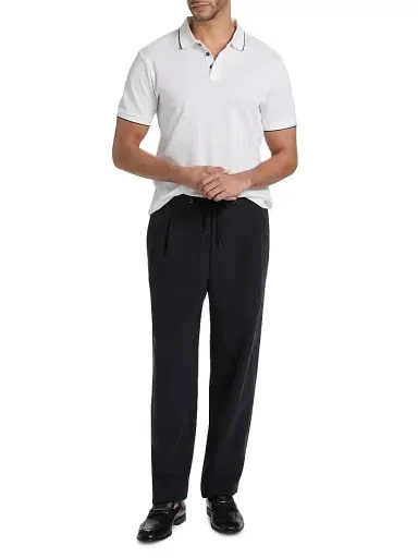 Giorgio Armani Men's Linen Drawstring Pants - Solid Dark - Size 34 | Thumbnail 2