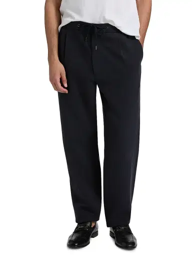 Giorgio Armani Men's Linen Drawstring Pants - Solid Dark - Size 34 | Thumbnail 3