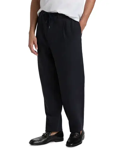 Giorgio Armani Men's Linen Drawstring Pants - Solid Dark - Size 34 | Thumbnail 4
