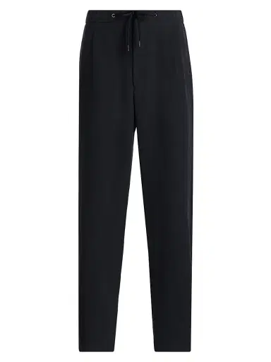 Giorgio Armani Men's Linen Drawstring Pants - Solid Dark - Size 34 | Thumbnail 1