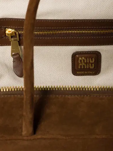 Miu Miu Women's Suede Beau Top Handle Bag | Thumbnail 7 Miu Miu Women's Suede Beau Top Handle Bag | Thumbnail 7