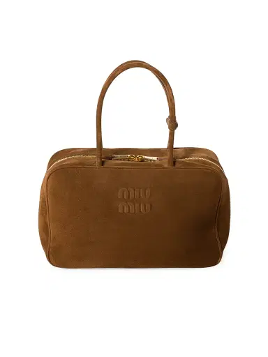 Miu Miu Women's Suede Beau Top Handle Bag | Thumbnail 1 Miu Miu Women's Suede Beau Top Handle Bag | Thumbnail 1