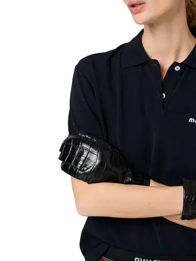 Miu Miu Women's Cotton Piqué Polo Shirt | Thumbnail 2 Miu Miu Women's Cotton Piqué Polo Shirt | Thumbnail 2