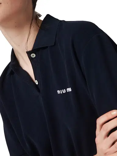 Miu Miu Women's Cotton Piqué Polo Shirt | Thumbnail 4 Miu Miu Women's Cotton Piqué Polo Shirt | Thumbnail 4