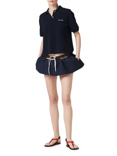 Miu Miu Women's Cotton Piqué Polo Shirt | Thumbnail 6 Miu Miu Women's Cotton Piqué Polo Shirt | Thumbnail 6