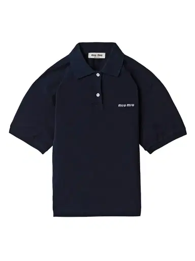 Miu Miu Women's Cotton Piqué Polo Shirt | Thumbnail 1 Miu Miu Women's Cotton Piqué Polo Shirt | Thumbnail 1