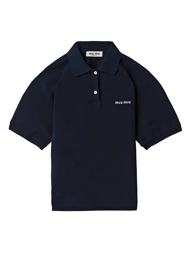 Miu Miu Women's Cotton Piqué Polo Shirt - Blue