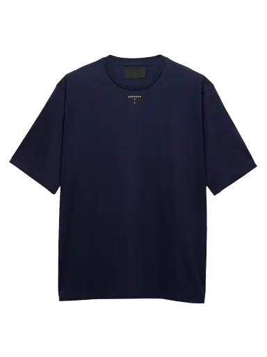 Prada Men's Cotton T-Shirt - Navy Blue | Thumbnail 1 Prada Men's Cotton T-Shirt - Navy Blue | Thumbnail 1