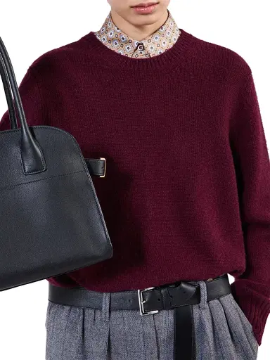Prada Women's Wool and Cashmere Crew-Neck Sweater - Dark Red - Size 8 | Thumbnail 3 Prada Women's Wool and Cashmere Crew-Neck Sweater - Dark Red - Size 8 | Thumbnail 3