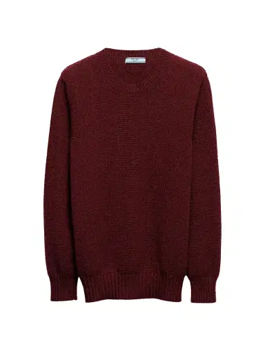 Prada Women's Wool and Cashmere Crew-Neck Sweater - Dark Red - Size 8 | Thumbnail 1 Prada Women's Wool and Cashmere Crew-Neck Sweater - Dark Red - Size 8 | Thumbnail 1