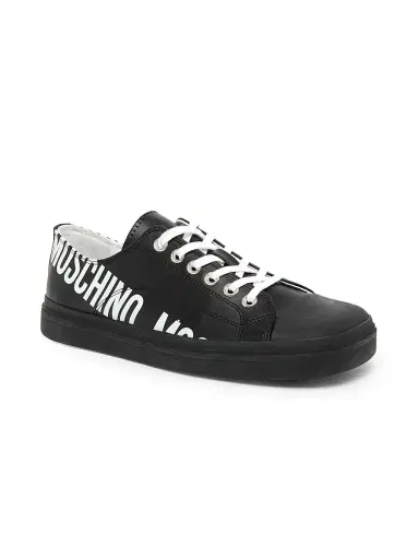 MOSCHINO Men's Logo Leather Low-Top Sneakers | Thumbnail 2 MOSCHINO Men's Logo Leather Low-Top Sneakers | Thumbnail 2