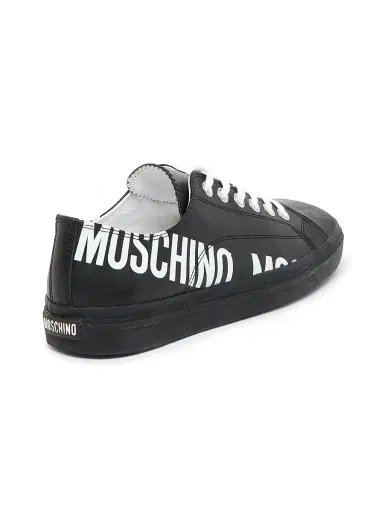 MOSCHINO Men's Logo Leather Low-Top Sneakers | Thumbnail 3 MOSCHINO Men's Logo Leather Low-Top Sneakers | Thumbnail 3