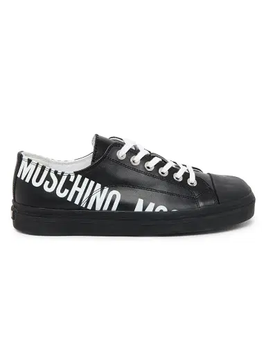 MOSCHINO Men's Logo Leather Low-Top Sneakers | Thumbnail 1 MOSCHINO Men's Logo Leather Low-Top Sneakers | Thumbnail 1