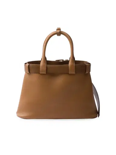 Prada Women's Buckle Medium Leather Top Handle Bag with Belt - Brown | Thumbnail 4 Prada Women's Buckle Medium Leather Top Handle Bag with Belt - Brown | Thumbnail 4