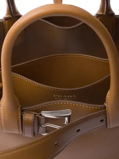 Prada Women's Buckle Medium Leather Top Handle Bag with Belt - Brown | Thumbnail 5 Prada Women's Buckle Medium Leather Top Handle Bag with Belt - Brown | Thumbnail 5