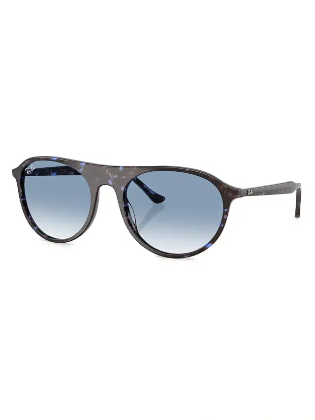 Ray-Ban Men's RB2215F 56MM Square Sunglasses - Blue Havana