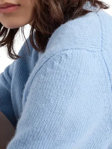 Prada Women's Wool and Cashmere Crew-Neck Sweater - Blue - Size 2 | Thumbnail 6 Prada Women's Wool and Cashmere Crew-Neck Sweater - Blue - Size 2 | Thumbnail 6