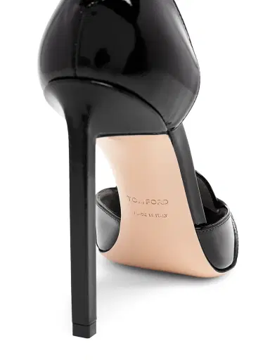 Tom Ford Women's 105MM Patent Leather D'Orsay Pumps - Black - Size 10 | Thumbnail 6