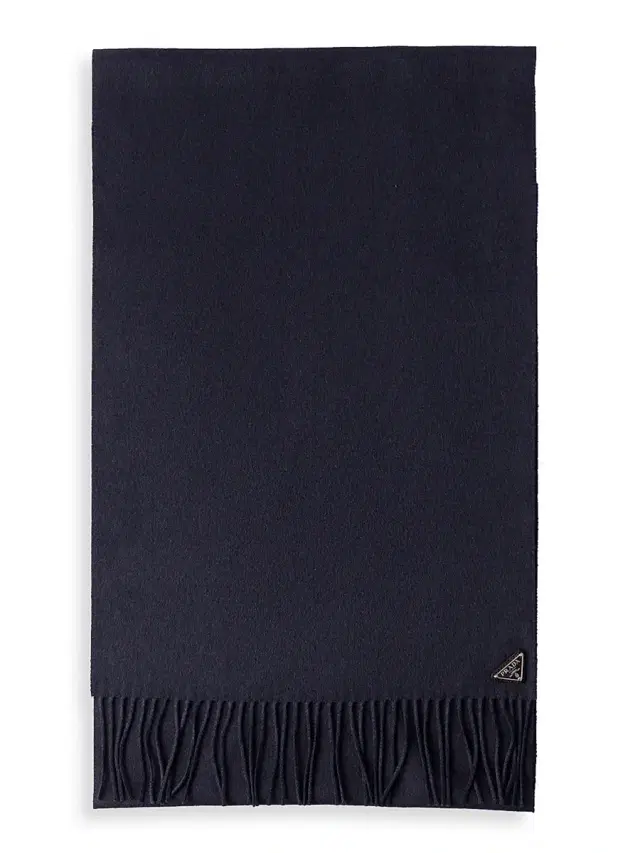 Prada Men's Silk and Cashmere Scarf - Blue