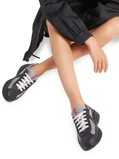 Prada Women's America's Cup Soft Rubber and Bike Fabric Sneakers - Black - Size 10 | Thumbnail 2