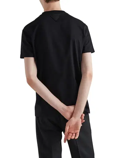 Prada Men's Three Pack Cotton Jersey T-Shirts - Black | Thumbnail 3