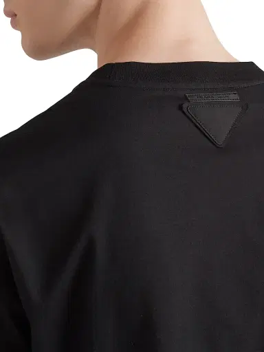 Prada Men's Three Pack Cotton Jersey T-Shirts - Black | Thumbnail 4