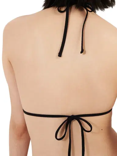Prada Women's Jersey Triangle Bikini Top with Rhinestones - Black - Size XXS | Thumbnail 5 Prada Women's Jersey Triangle Bikini Top with Rhinestones - Black - Size XXS | Thumbnail 5