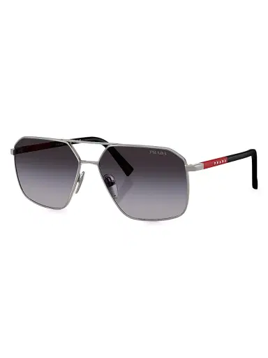 Prada Men's 60MM Aviator Sunglasses - Gunmetal | Thumbnail 1 Prada Men's 60MM Aviator Sunglasses - Gunmetal | Thumbnail 1