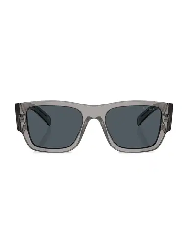 Prada Men's 54MM Rectangular Sunglasses - Transparent Grey | Thumbnail 2